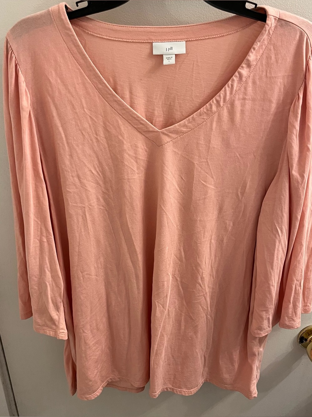 J. Jill 3/4 Sleeve Cotton Top Size Large